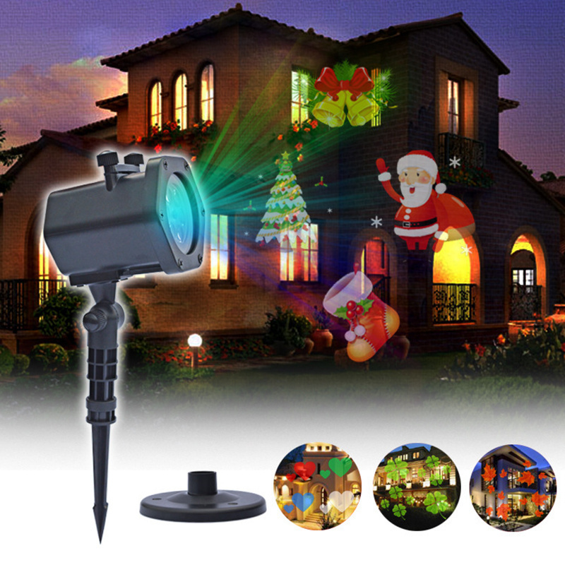 Multifunctional USB Rechargeable Waterproof Red Green Colorful LED Solar Laser Projector Outdoor Lawn Light Lamp For Outdoor