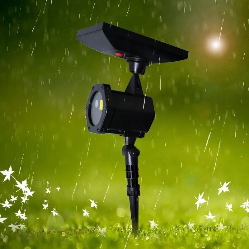 Multifunctional USB Rechargeable Waterproof Red Green Colorful LED Solar Laser Projector Outdoor Lawn Light Lamp For Outdoor