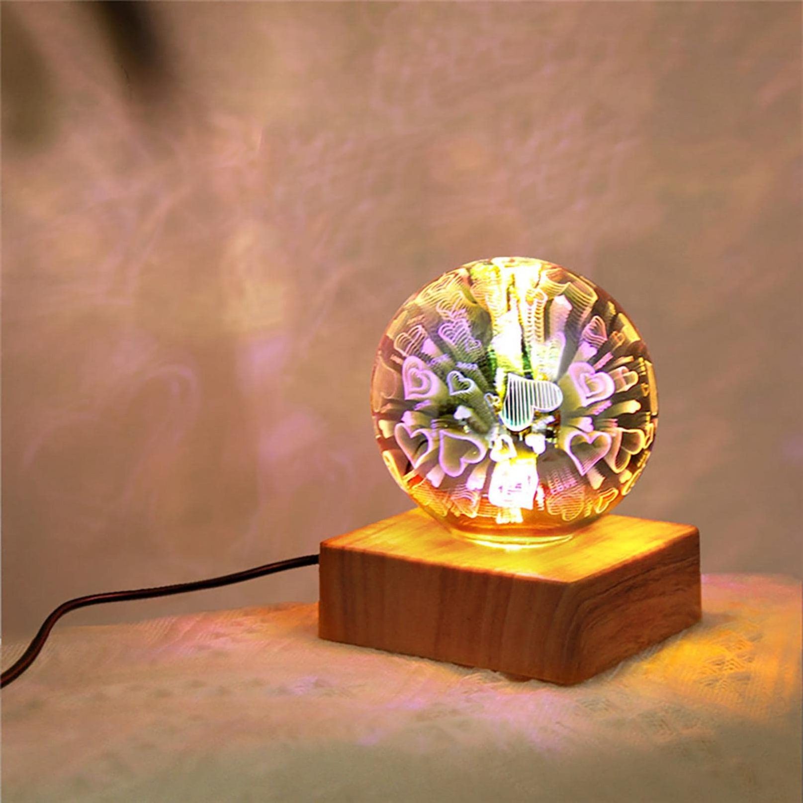 Hot Colorful Crystal Ball Nightlight USB LED 3D Firework Crystal Ball Night Lights for Valentine's Day Girlfriend Gift