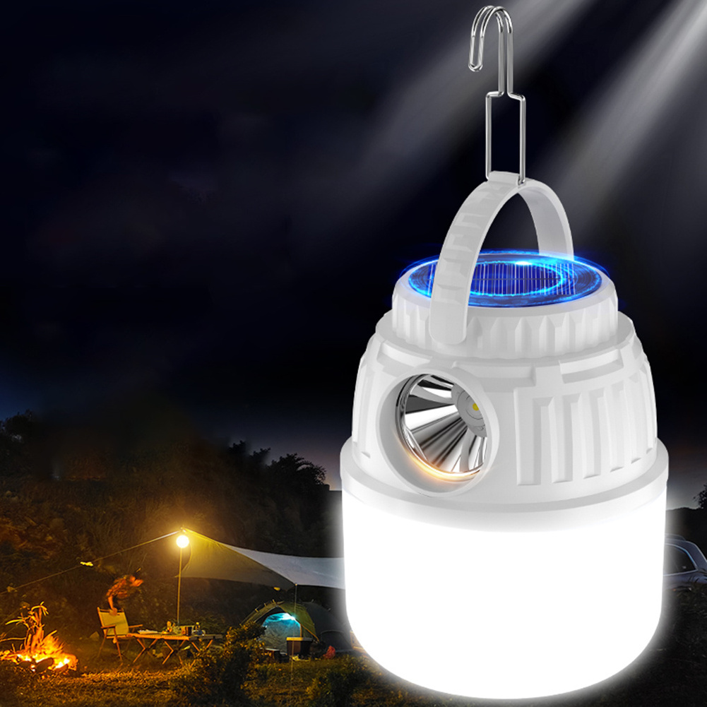 Multifunctional Portable Solar Powered 4 Modes Tent Light Lamp Waterproof Emergency Charger USB Rechargeable LED Camping Lantern