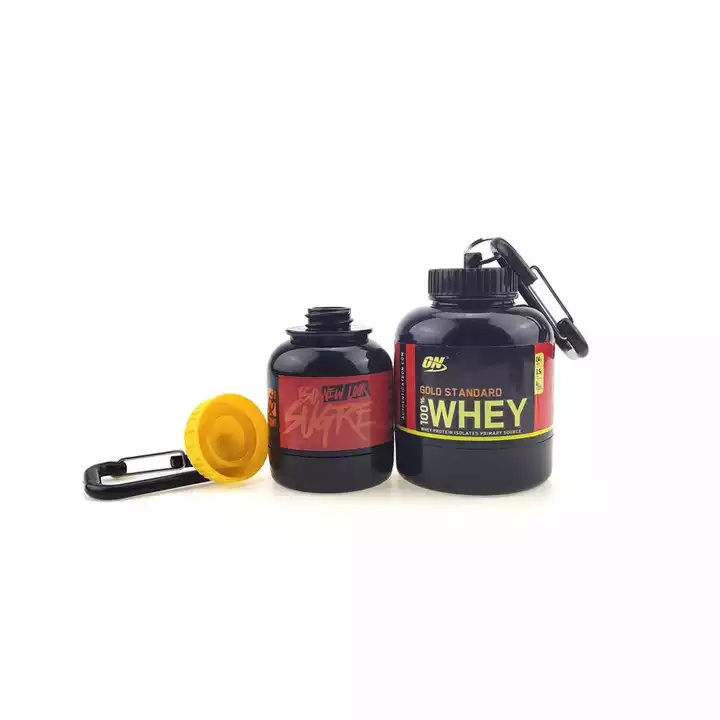 BPA Free Portable Whey Protein Powder Container With Keychain Protein Supplement Funnels