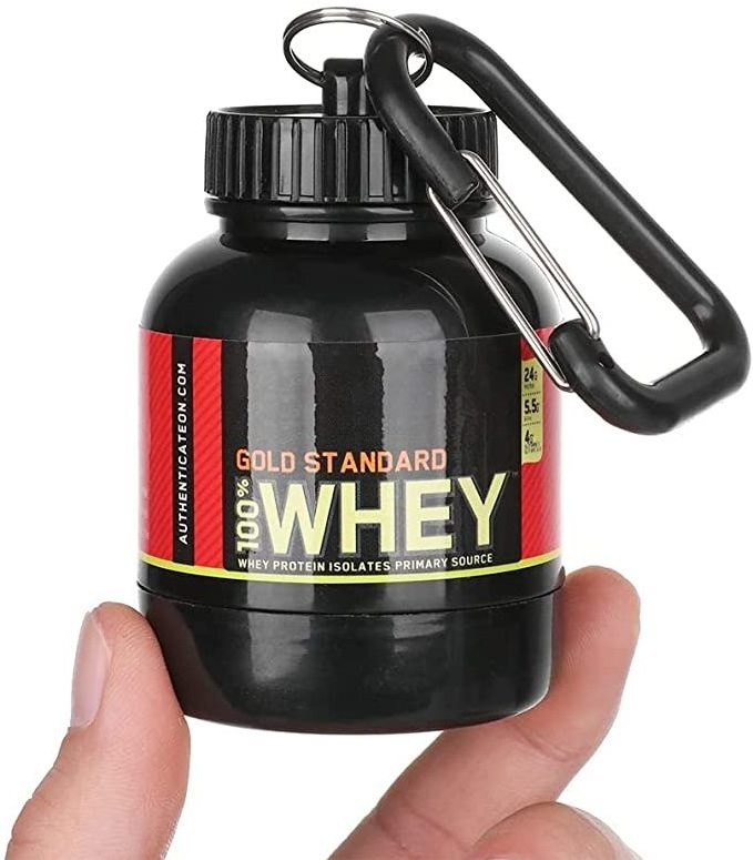 BPA Free Portable Whey Protein Powder Container With Keychain Protein Supplement Funnels