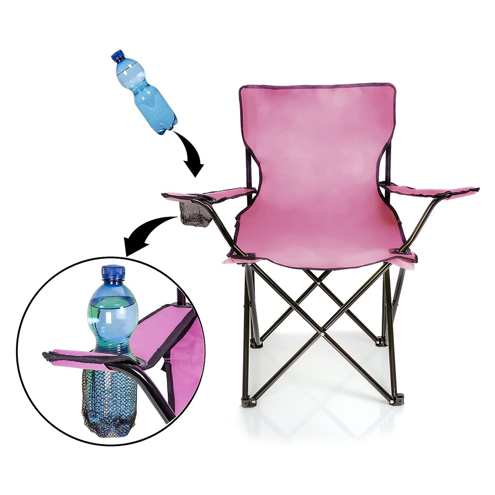 pink lady beach chair Camping Foldable Oxford Steel Chair Outdoor Removable Folding Camping Beach Chair