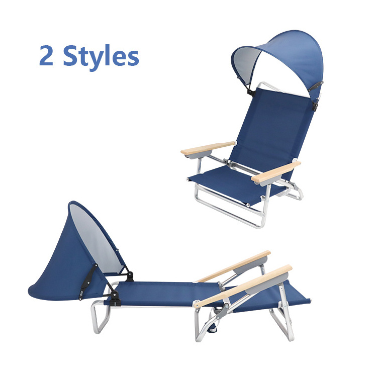 Outdoor Camping Chair From 120Kg Foldable With Aluminum Beach Chairs Pad Beach Lounge Outdoor Chair With Beach Umbrella