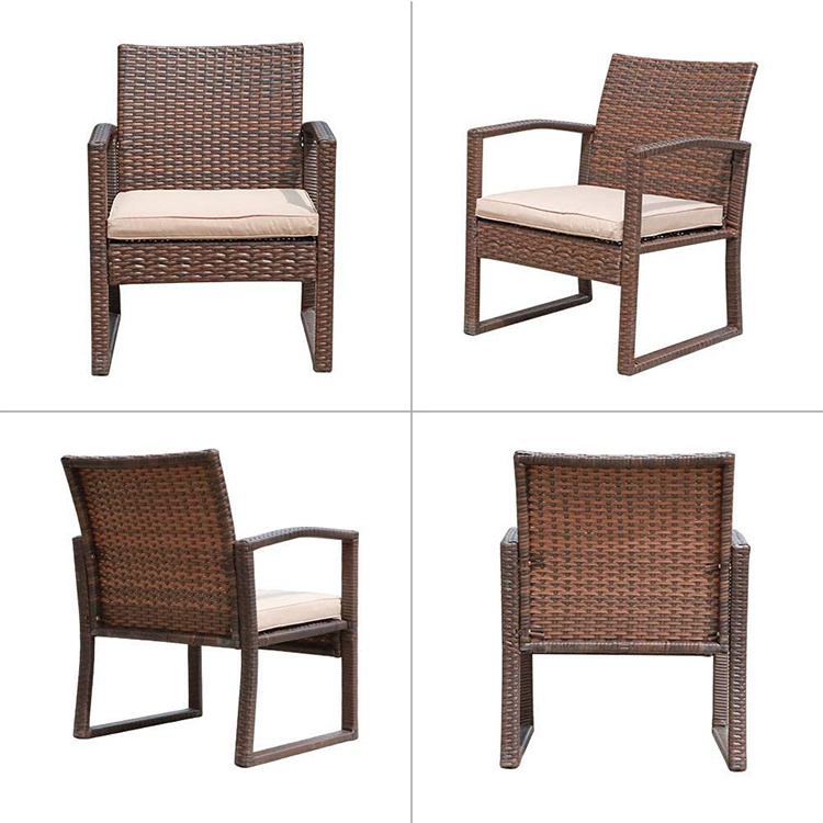 Luxury Bistro Outdoor Cane Wicker Rattan Coffee Sofa Chairs Patio Furniture Sets 2022 New Bistro Table Outdoor Chairs Set