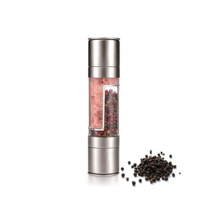 Double head 2 In 1 Hot Sale Stainless Steel  Manual Salt and Pepper Grinder for home