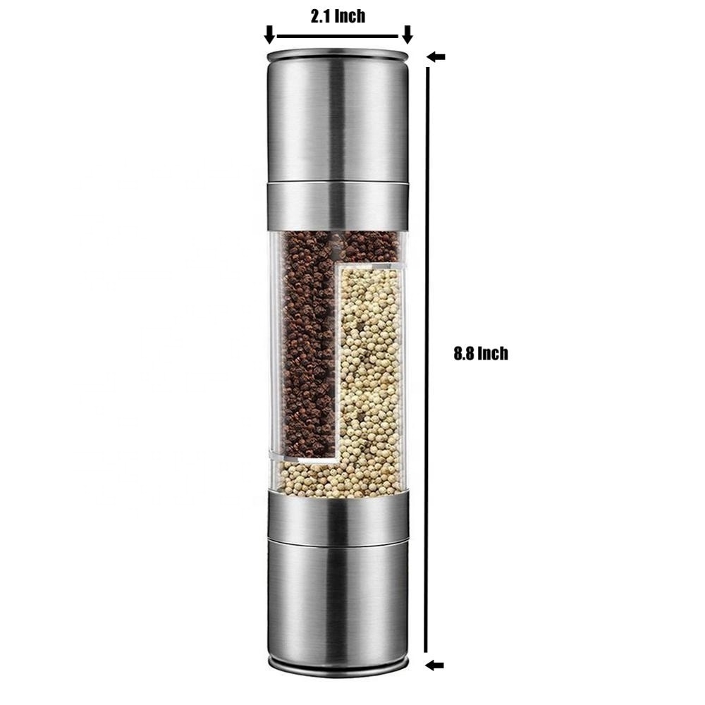 Stocked Hot Salt  2 In 1  Salt and Pepper Grinder Mill With Adjustable Coarseness