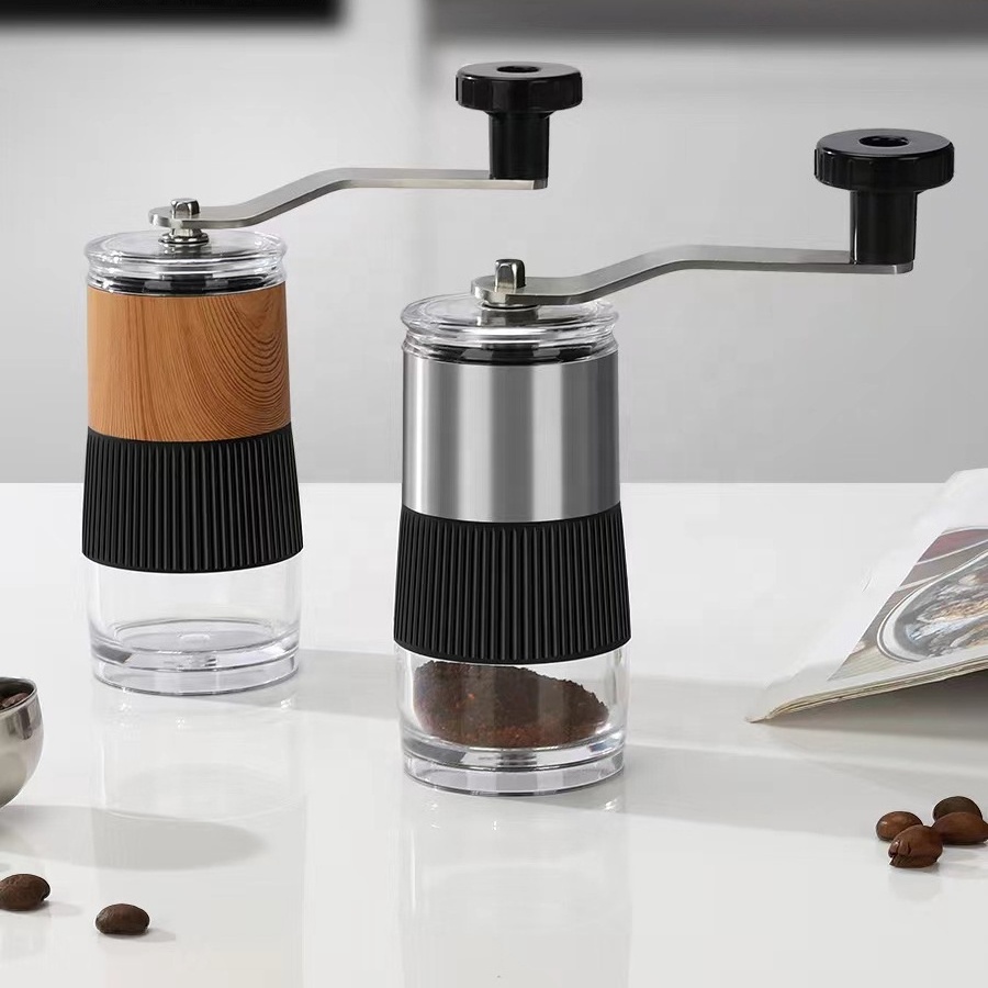 Factory Sale Portable Stainless Steel Manual Coffee bean Grinder With Ceramic Core and Adjustable Setting manual coffee grinder