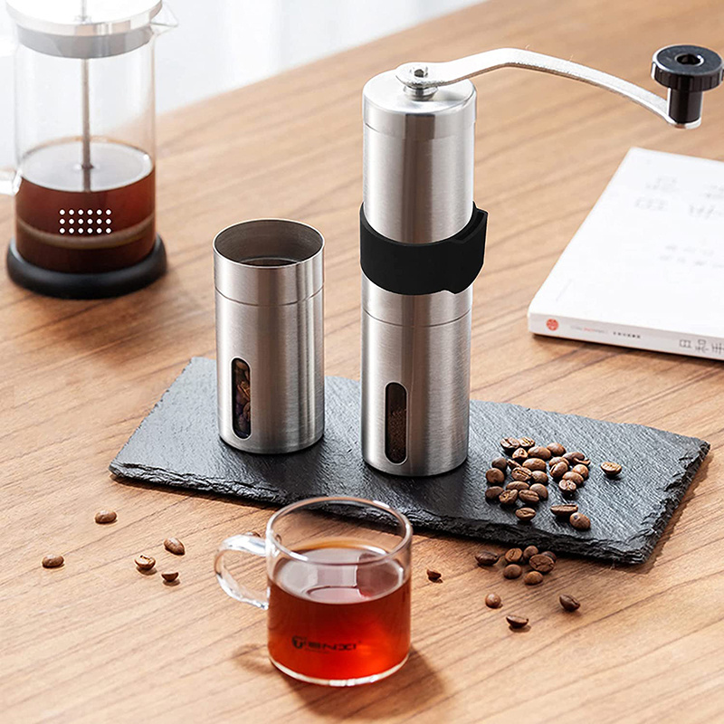 Premium Portable Stainless Steel Manual Coffee Grinder with Ceramic Burr Core