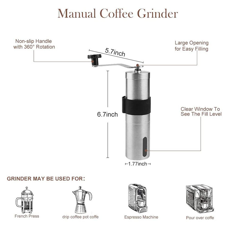 Coffee tools portable Manual Coffee Grinder with conical ceramic burr espresso coffee machine