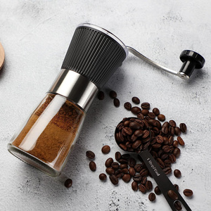 Hot Sale Easy To Use Glass Manual Stainless Steel Coffee Grinder With Large Capacity