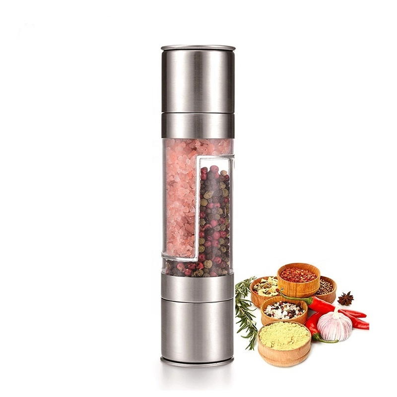 Stocked Hot Salt  2 In 1  Salt and Pepper Grinder Mill With Adjustable Coarseness