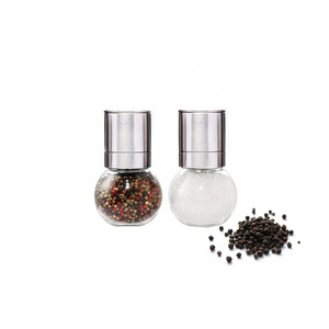 High quality premium stainless steel glass ceramic  salt and pepper shakers  with ceramic burr core