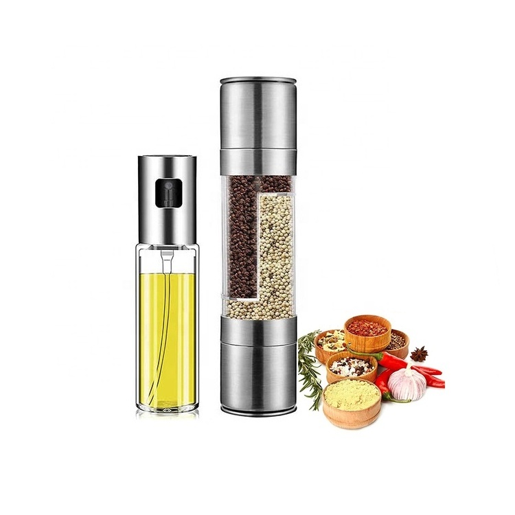 Double head 2 In 1 Hot Sale Stainless Steel  Manual Salt and Pepper Grinder for home