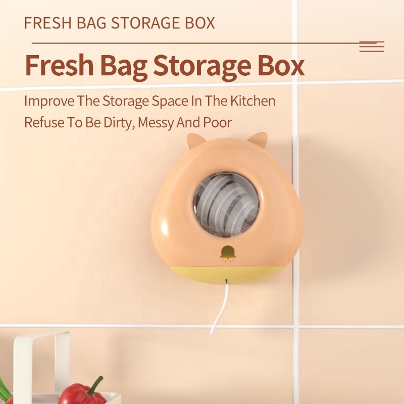 Cling Bag Organiser Home Extraction Wall Mounted No-Punch Clingfilm Shower Cap Organiser