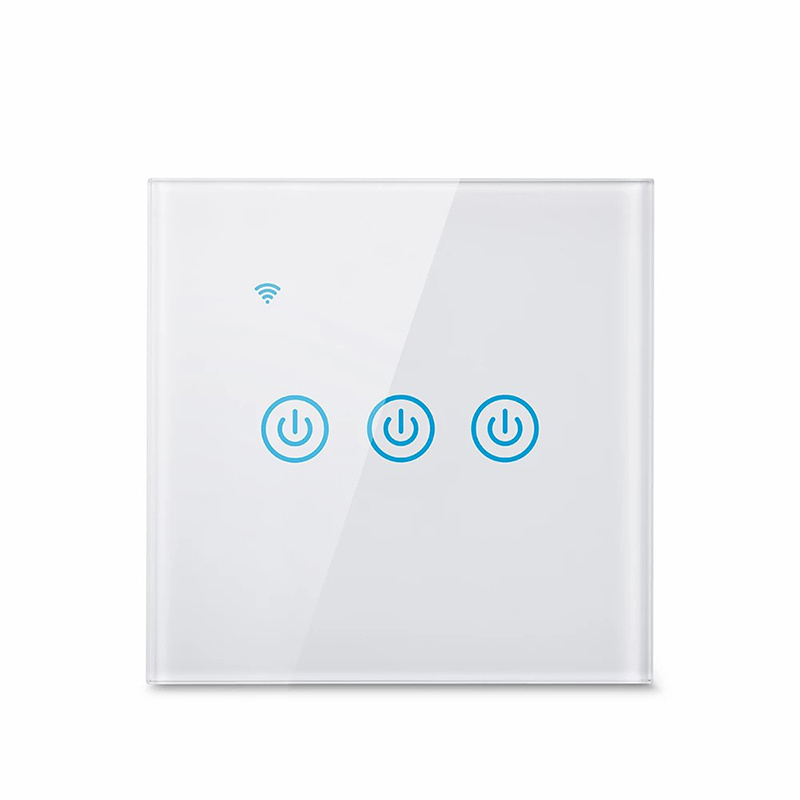 EU Smart Wifi Wall Touch Switch 1/2/3/4 Gang Glass Panel Light Switch Interruptor Smart Switch