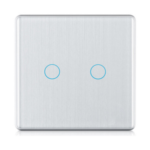 Tuya ZigBee Brushed Glass Aluminum Frame Wall Touch Smart Light Switch With Neutral/No Neutral No Capacitor