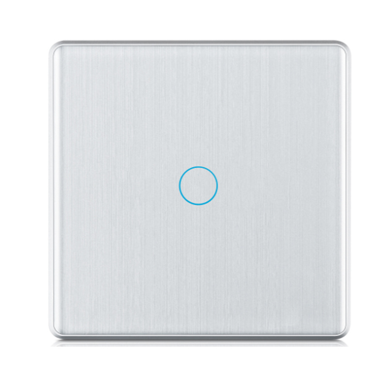 Tuya ZigBee Brushed Glass Aluminum Frame Wall Touch Smart Light Switch With Neutral/No Neutral No Capacitor