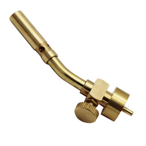 Propane Tank Gas Welding Soldering Manual Start Hand Torch Head 100% Solid Brass With Flow Control Valve