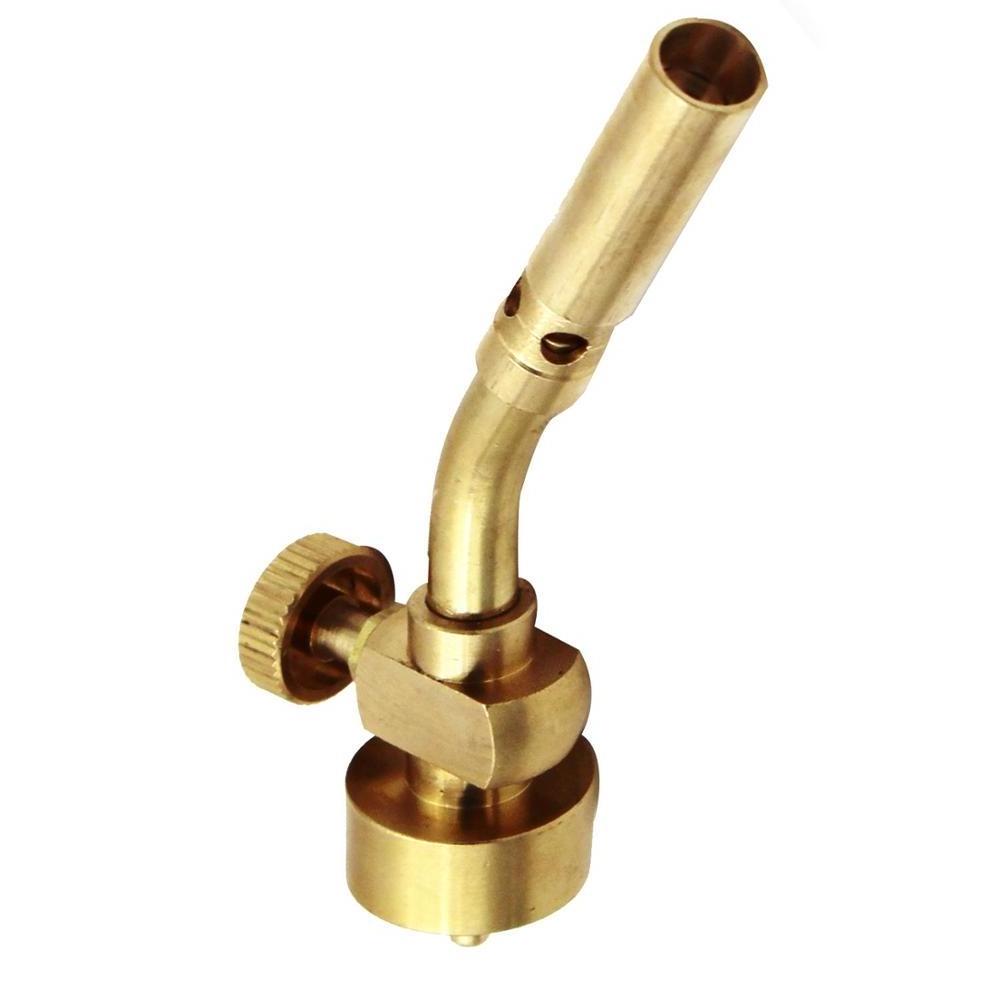 Propane Tank Gas Welding Soldering Manual Start Hand Torch Head 100% Solid Brass With Flow Control Valve