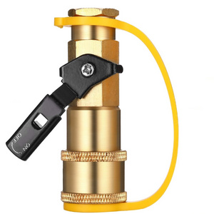 Brass Pipe Fitting  1/4 Inch NPT Female Propane Quick Connecting Adapter 1/4 Inch Shutoff Valve