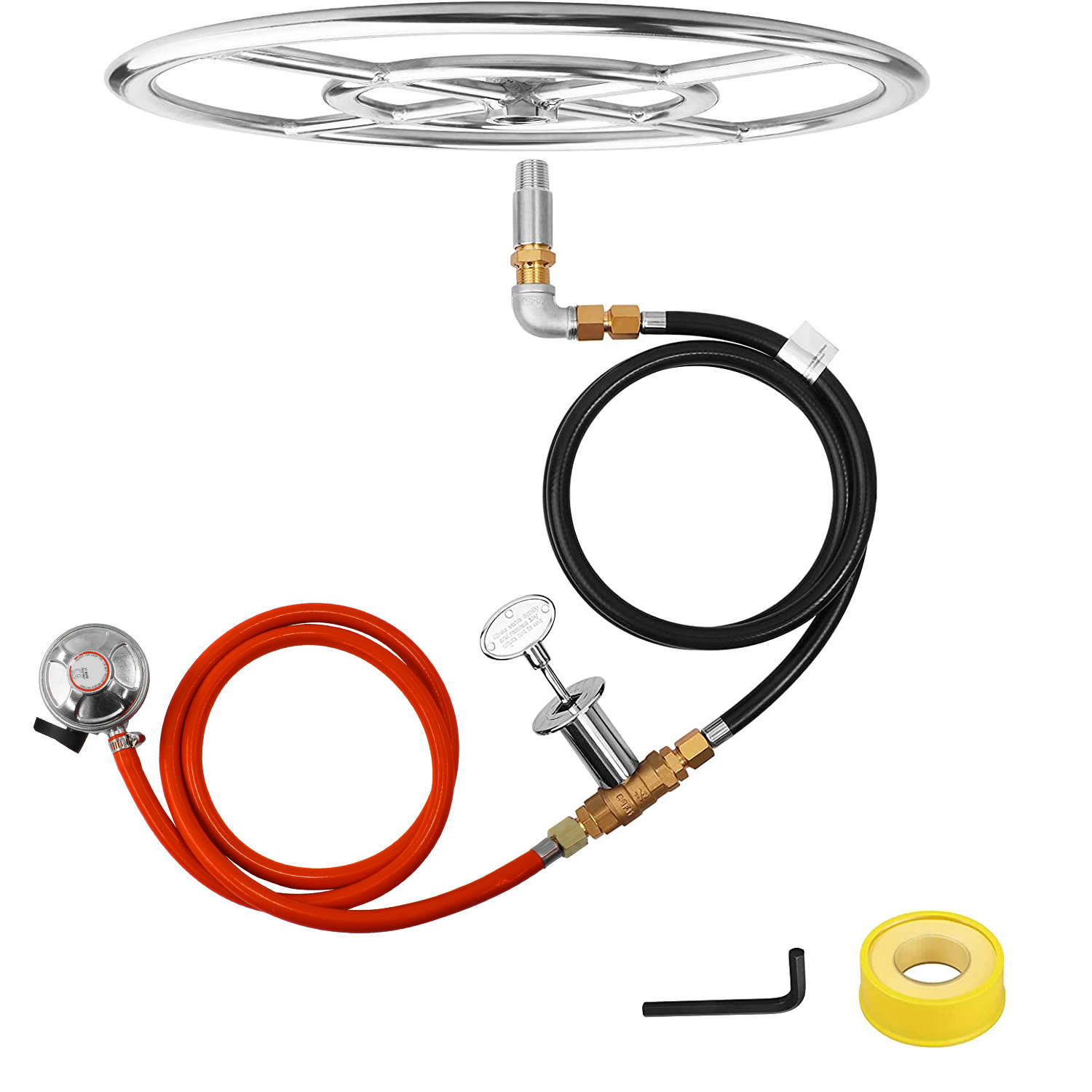 UK Propane Gas Fire Pit Kit, with 12 Inch Fire Pit Burner Ring, for DIY &  Propane Fire Pit, Fireplace