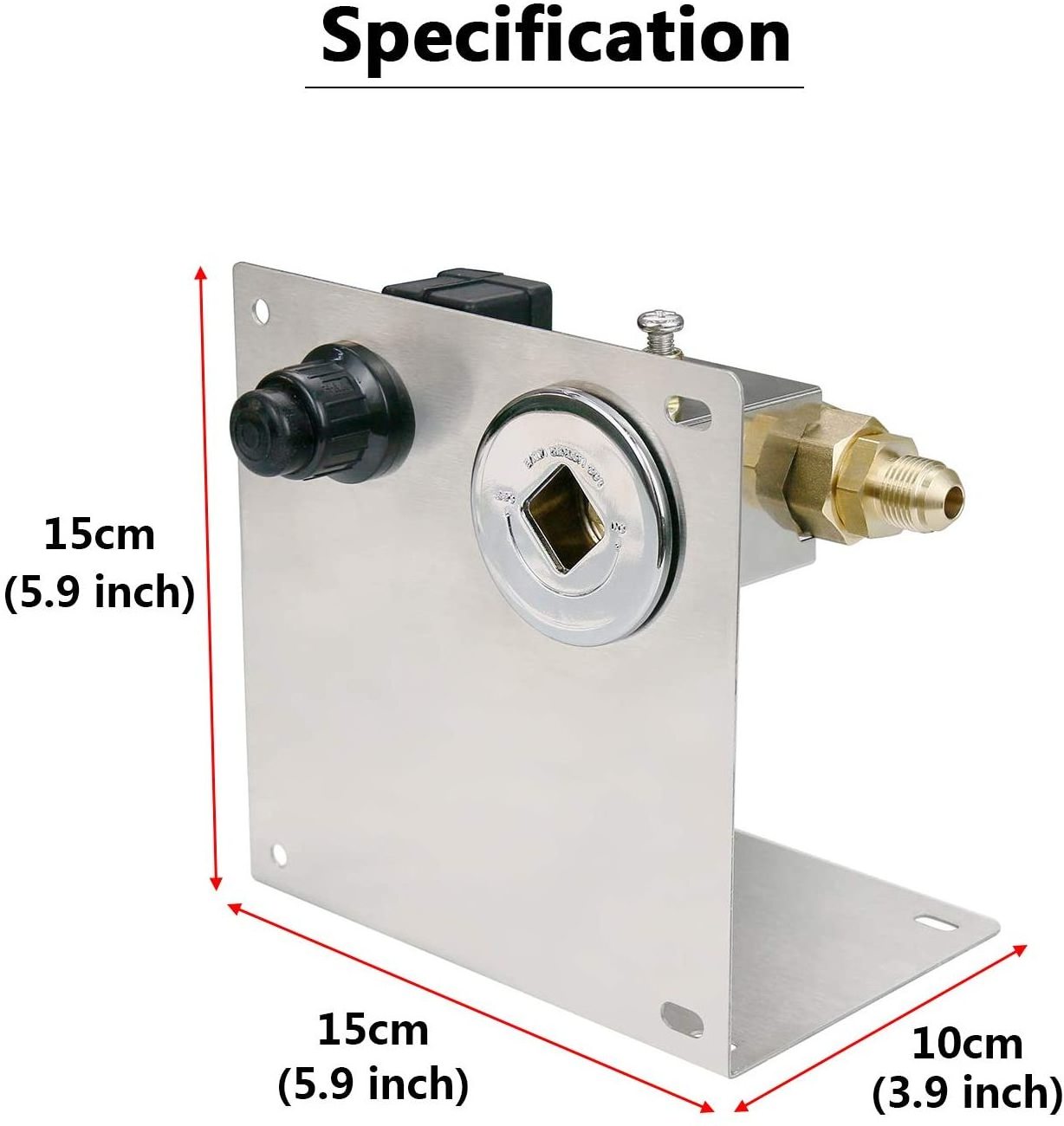 Fire Pit Gas Burner Spark Ignition Kit, Stainless Steel Extensive Kit with 1/2 Straight Gas Key Valve with Key, Push Button Ign