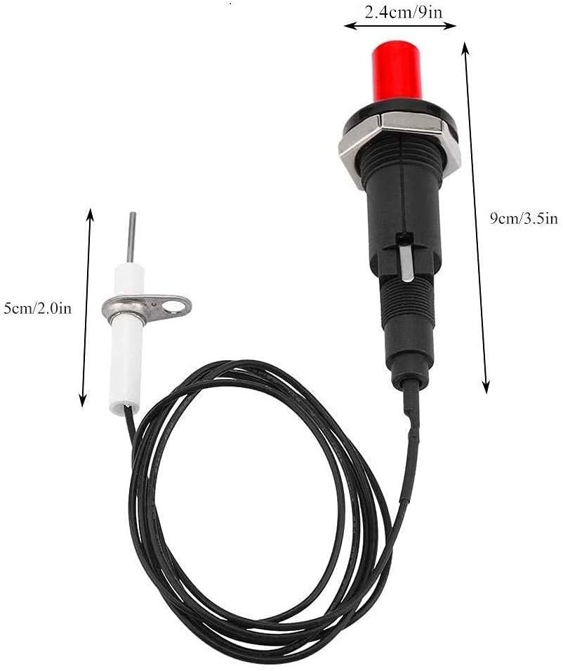 Piezo Igniter 2 Set, Push Button Piezo Ignition Spark Lighter, Patio Heater with 39'' Wire