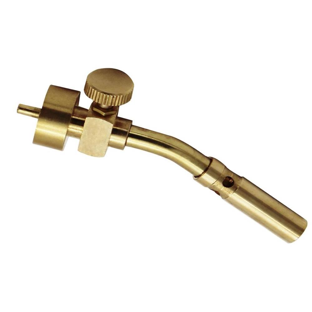 Propane Tank Gas Welding Soldering Manual Start Hand Torch Head 100% Solid Brass With Flow Control Valve