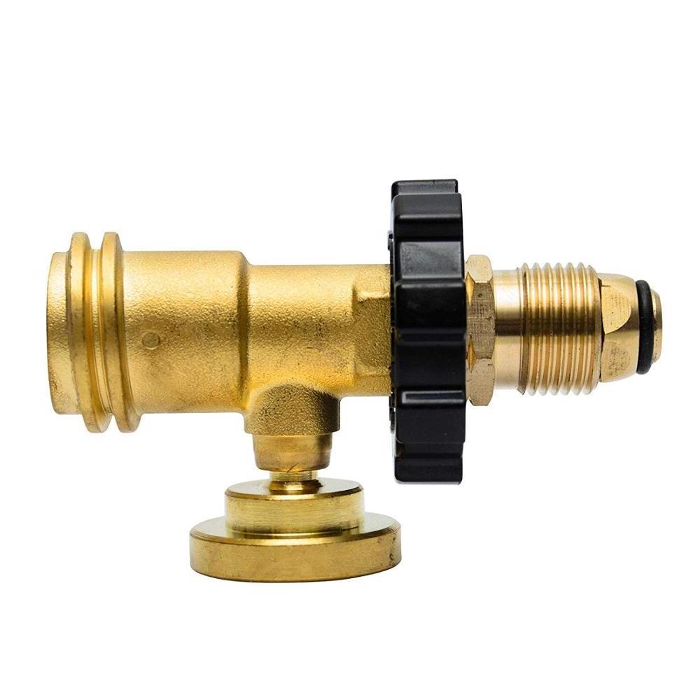 20-50LBs Propane Tank POL Type Brass Adapter With Gauge MetersConverts POL LP Tank Service Valve to QCC1 / Type 1