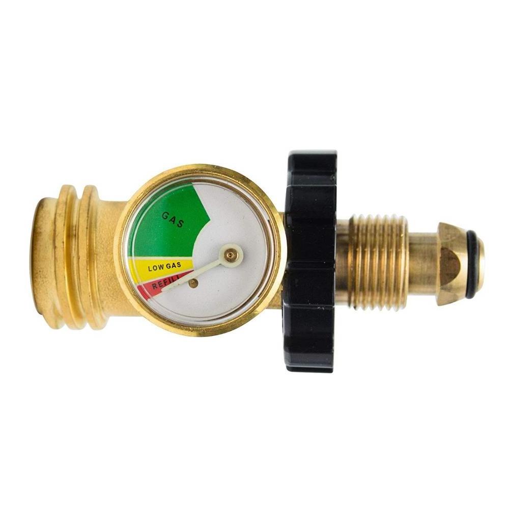 20-50LBs Propane Tank POL Type Brass Adapter With Gauge MetersConverts POL LP Tank Service Valve to QCC1 / Type 1