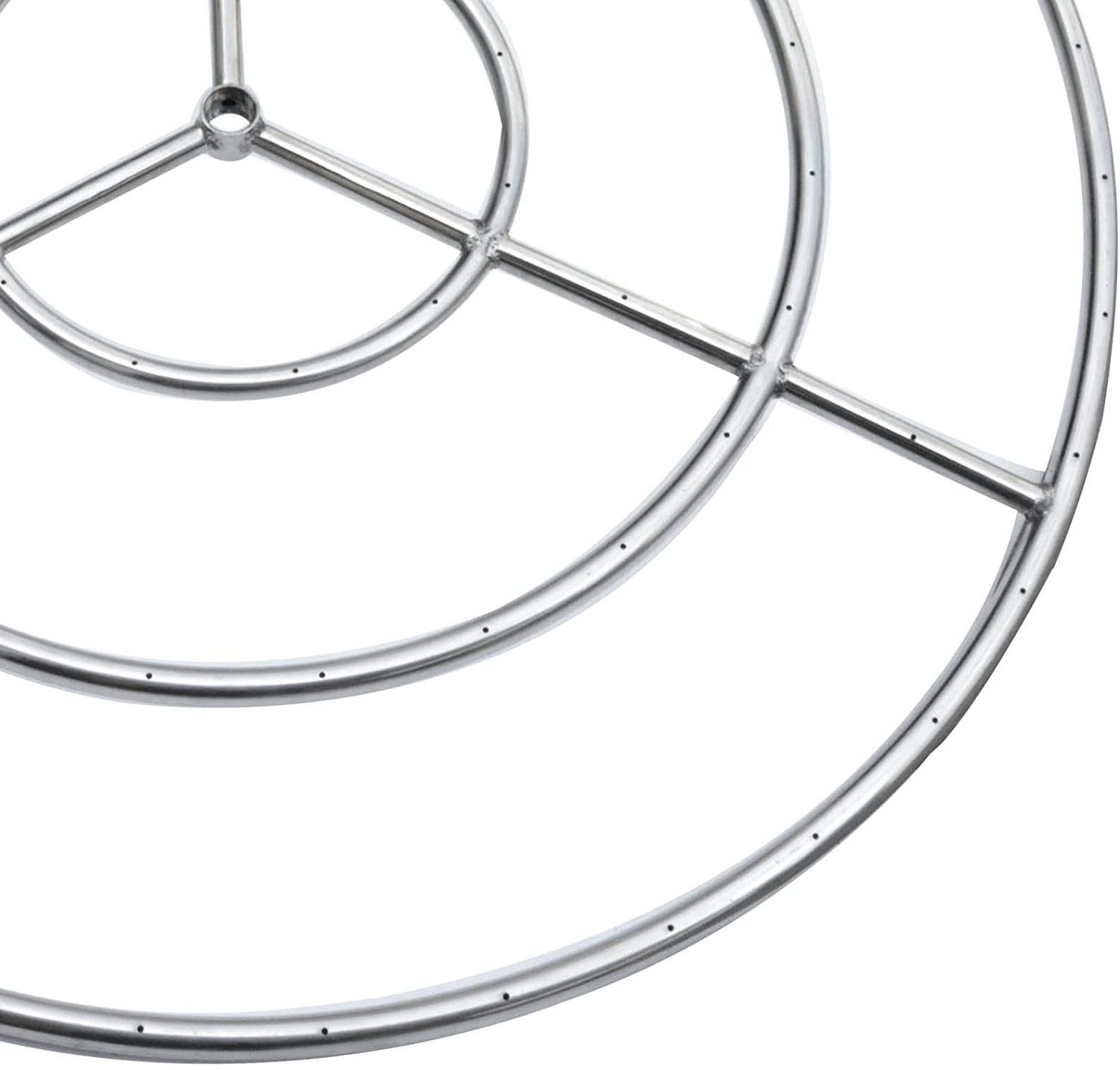 30-inch Stainless Steel Round Fire Pit Burner Ring, Tripple Ring