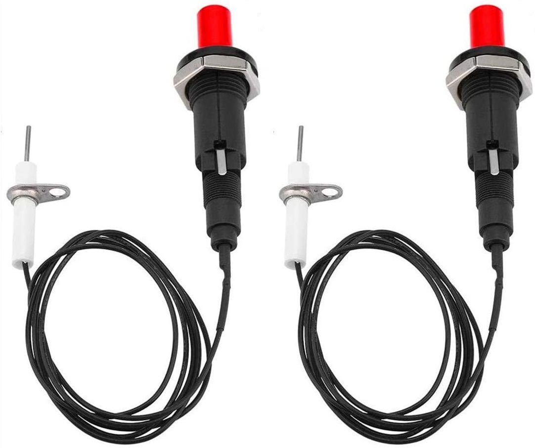 Piezo Igniter 2 Set, Push Button Piezo Ignition Spark Lighter, Patio Heater with 39'' Wire