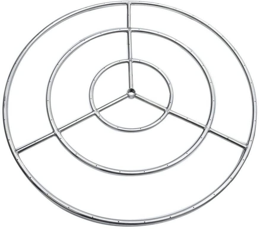 30-inch Stainless Steel Round Fire Pit Burner Ring, Tripple Ring