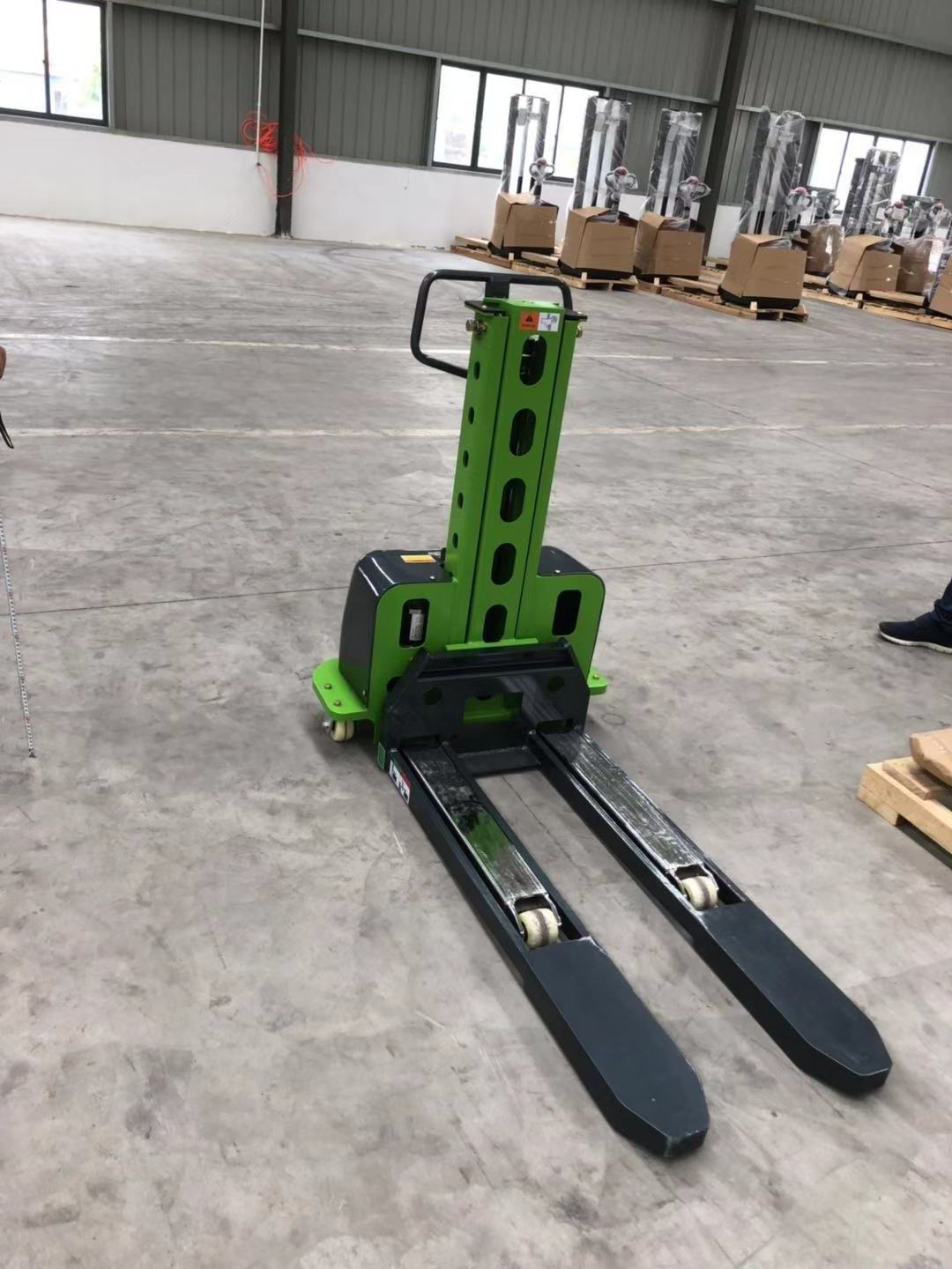 500Kg 1000kg Self -Loading Semi Electric Stacker Portable auto lift self loading pallet forklift with lithium battery