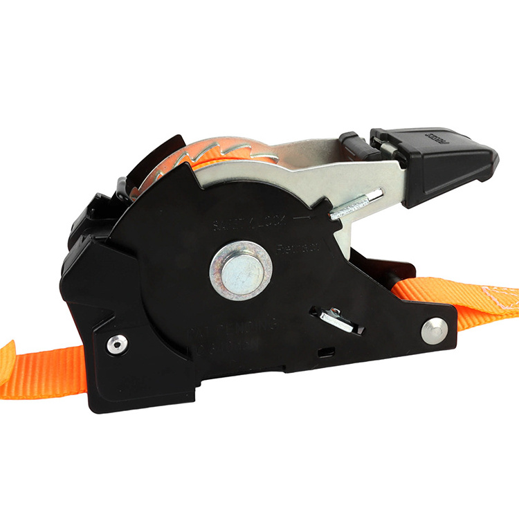 1 inch 25mm 680kg Polyester Auto Retractable Automatic Self Retracting Ratchet Tie Down Strap