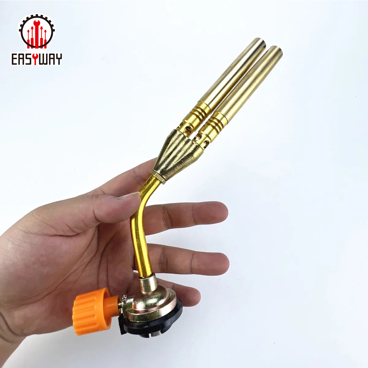 Double Fire Flame Gas Torch Lighter Nozzles Brass Tube Outdoor Camping Blow Cutting Welding gas Torch