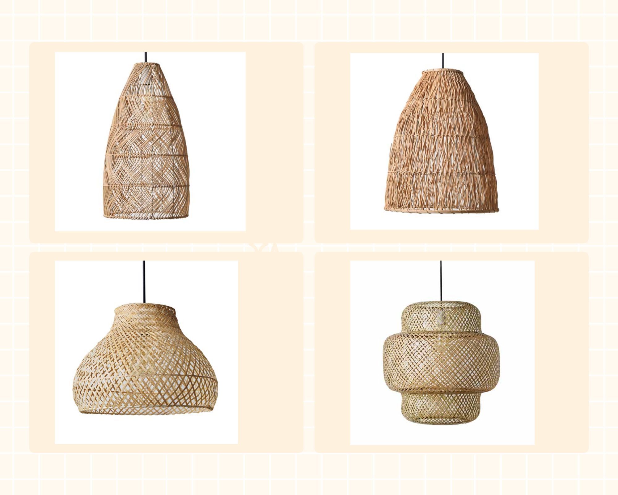 Broad Dome Bamboo Pendant Lamp Natural Woven Light Fixture for Cozy Home  Bistro Lighting