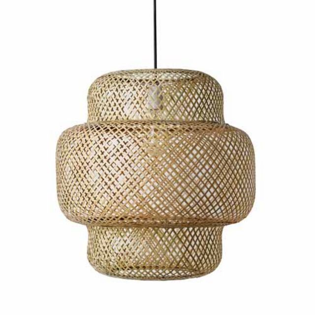 Broad Dome Bamboo Pendant Lamp Natural Woven Light Fixture for Cozy Home  Bistro Lighting