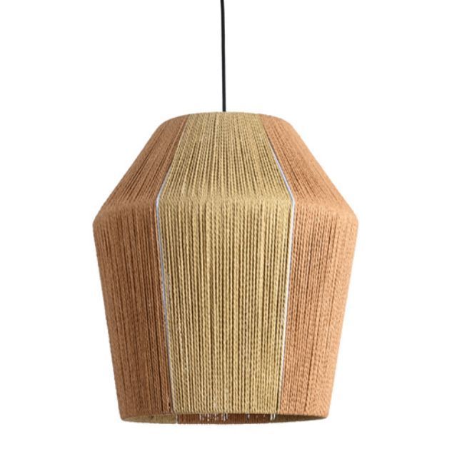 Geometric Textured Jute Pendant Lamp Contemporary Woven Light Fixture for Modern Home Office Decor