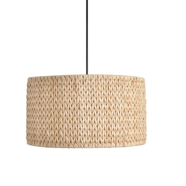 Commercial Woven Jute Drum Pendant Lamp  Robust Light Fixture for Hotel, Resort Restaurant Interiors