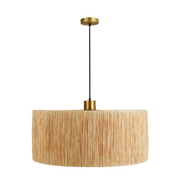 Commercial Woven Jute Drum Pendant Lamp  Robust Light Fixture for Hotel, Resort Restaurant Interiors