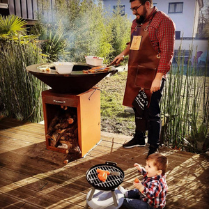 Outdoor garden rust corten steel fire pit heavy duty BBQ Grill