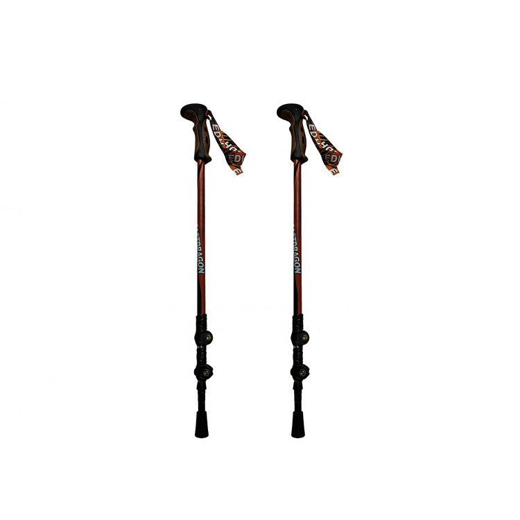 High Quality Ski Poles Crutch Trekking Pole Carbon Nordic Walking Sticks Walking Pole Alpenstock Trekking Hiking 3 Sections 135