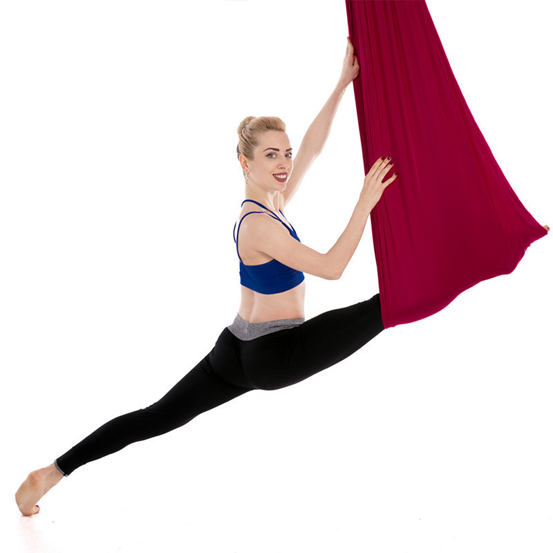 Wholesale Equipment High Quality Fitness Safe Fly Aerial Yoga Swing Yoga Hammock for Sale(Wine Red)