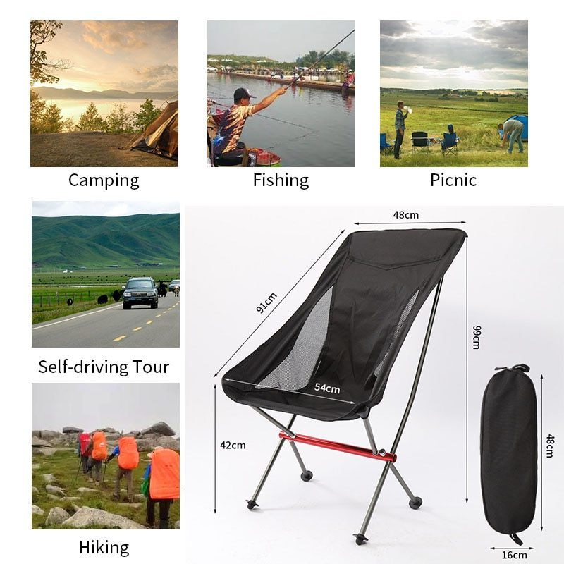 Outdoor Fishing Chair Portable Lightweight Home Garden Seat Super Hard Travel Hiking Picnic Beach BBQ Folding Camping Chair