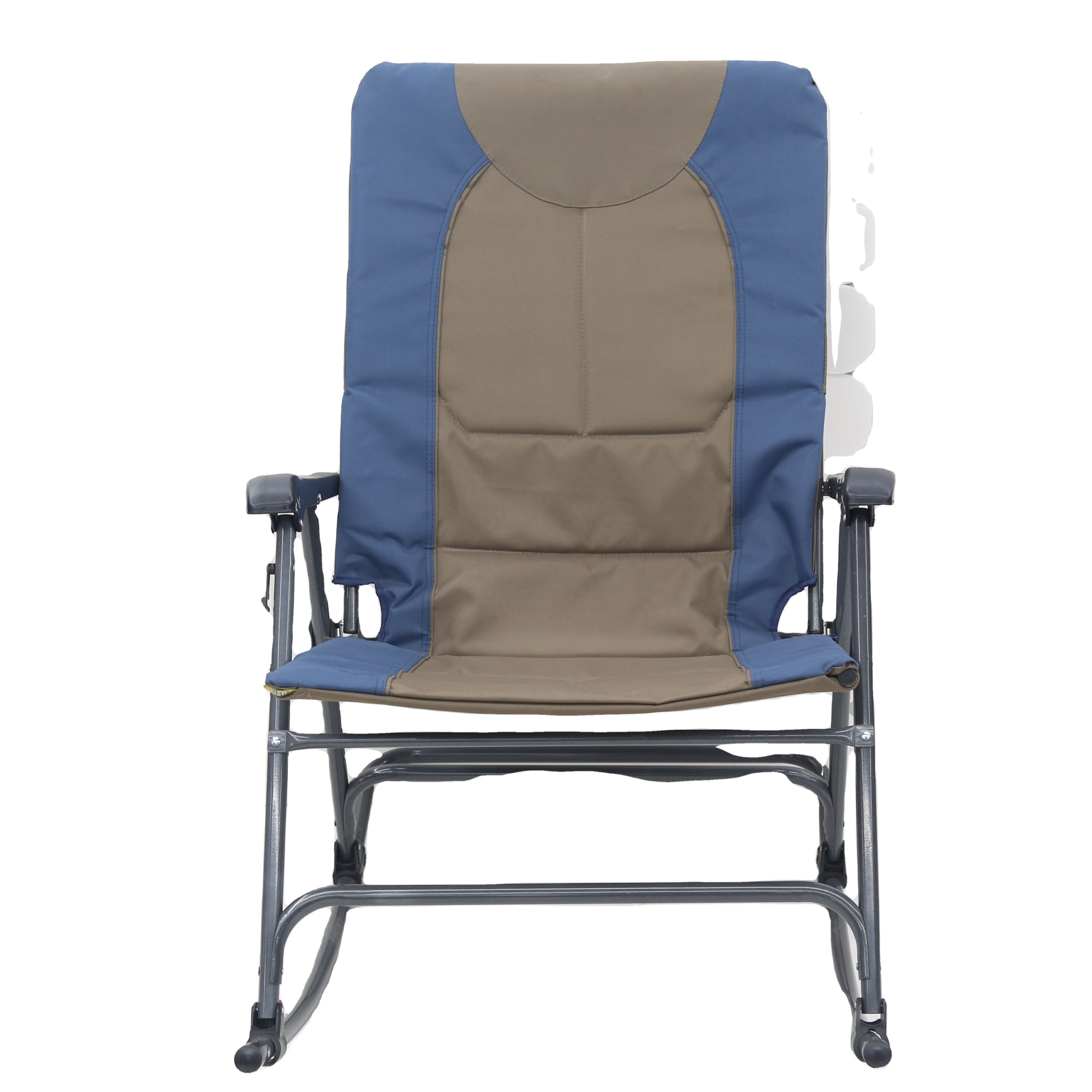 Outdoor and Indoor High Back Portable Rocker with Hard Armrest Folding Rocking Chairs