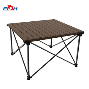 Wholesale Coffee aluminum barbecue egg roll portable camping beer table foldable for picnic camping garden side table