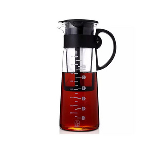 2022 Eco Friendly Iced Teapot Kettle with Tea Infuser Glass Pitcher Glass Cold Brew Coffee Maker Coffee Pot