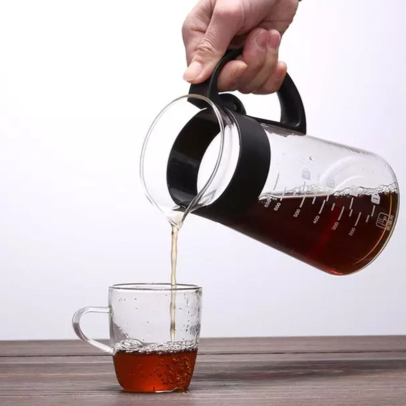 2022 Eco Friendly Iced Teapot Kettle with Tea Infuser Glass Pitcher Glass Cold Brew Coffee Maker Coffee Pot